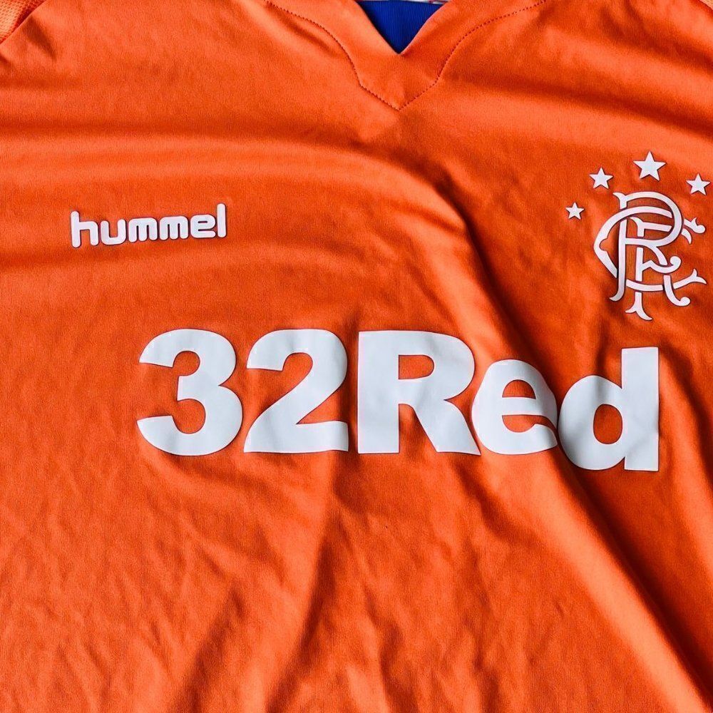 Hummel Glasgow Rangers‎ 2018-19 Futbol Soccer Jersey Orange / White Men's 4XL - Picture 4 of 9